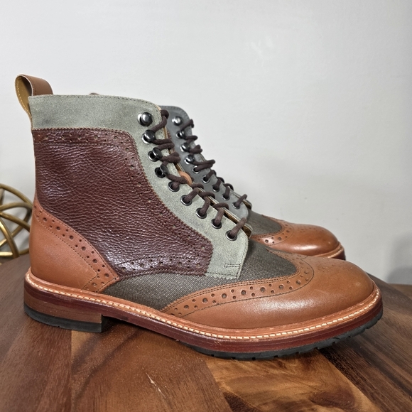Stacy Adams Two-Tone Leather Brogue Boots Mens 9.5 main image 5